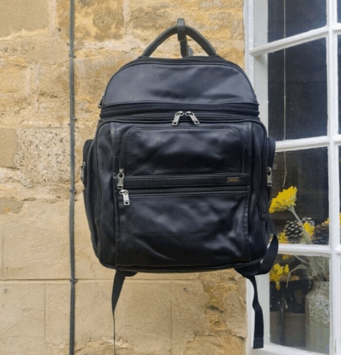 Tumi Alpha nappa leather briefpack backpack – 96086D4, Black. VGC